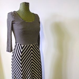 Calvin Klein striped and chevron maxi dress